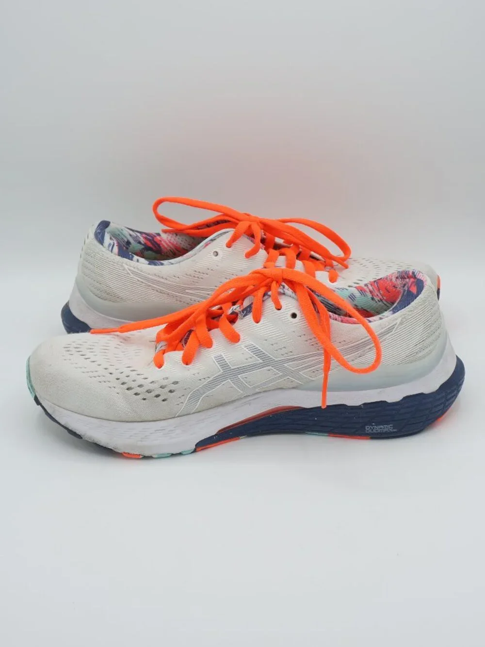ASICS Gel Series White Neon Orange Running Shoes Women's Size 8